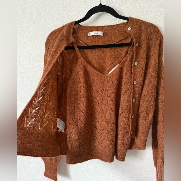 Mango Rust V-Neck Sweater/ Tank Top Set - Picture 2 of 12